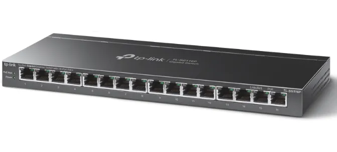 סוויץ מתכת   TL-SG116P GIGA 16 POE+ 120W